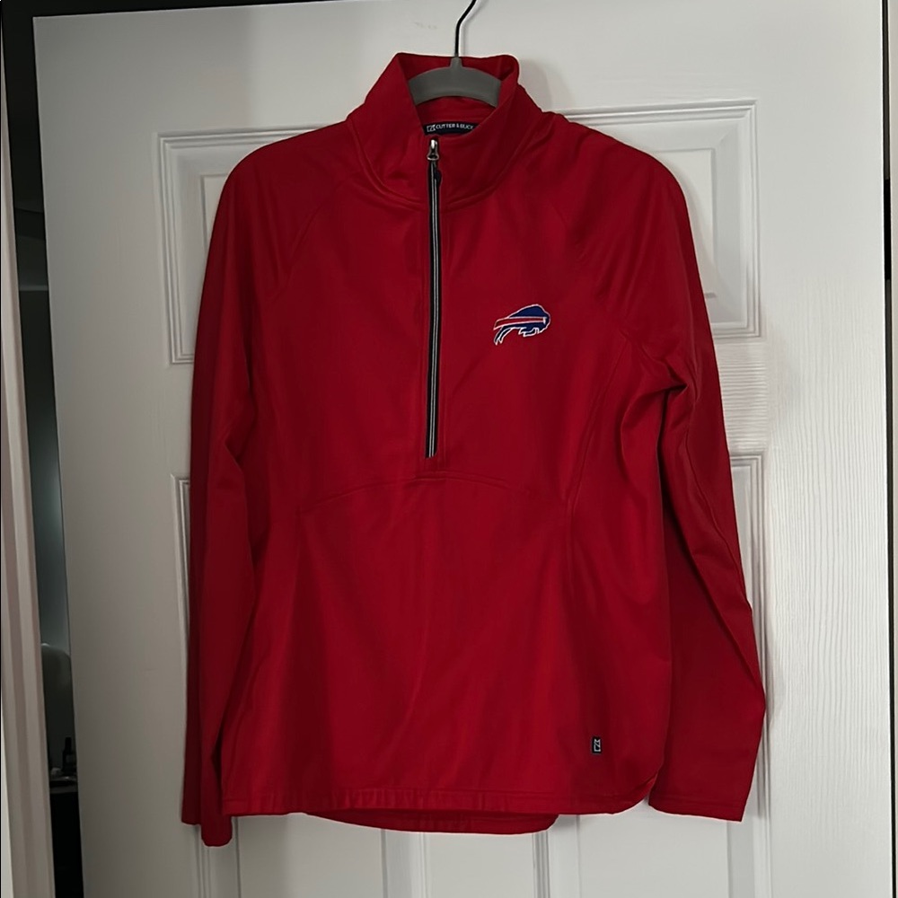 Red Quarter-Zip Pullover with Logo